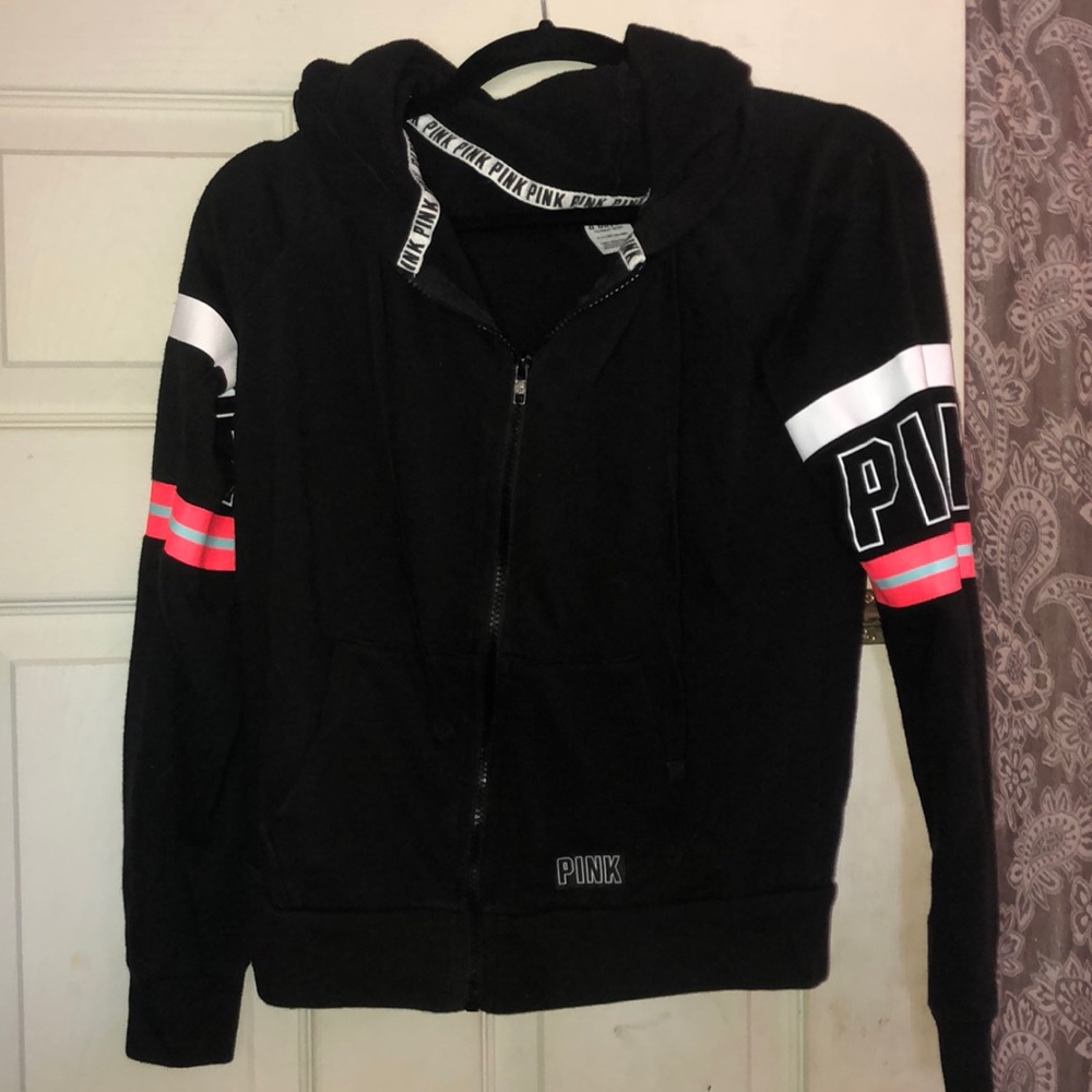 PINK small women’s zip front hoodie